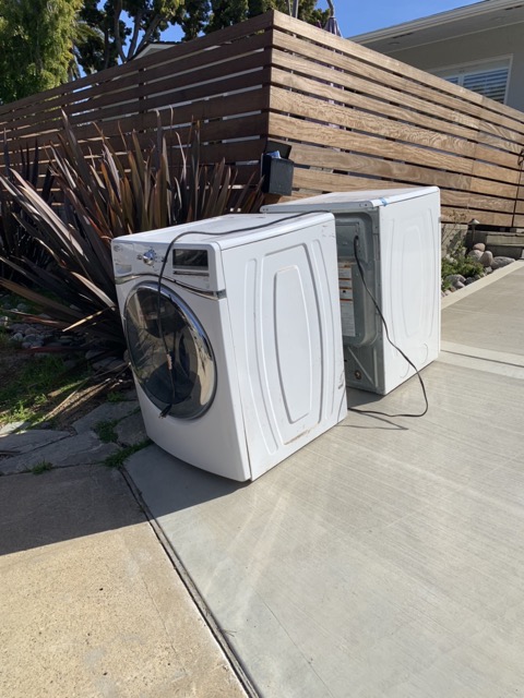 appliance removal Tacoma washer and dryer on driveway for pickup